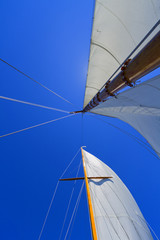 Fototapeta premium Views of the private sail yacht.
