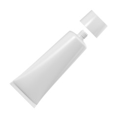 Tube for cream, toothpaste or glue on a white background