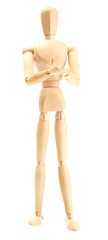 wooden mannequin isolated on white