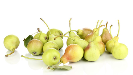ripe pears isolated on white.