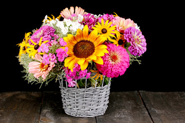Beautiful bouquet of bright flowers