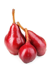 Ripe red pear isolated on white