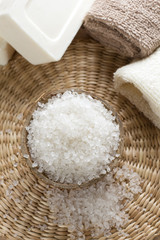 Aromatic spa set with sea salt and soap