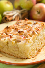 Homemade apple pie with cinnamon