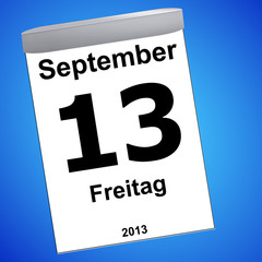 Kalender auf blau - 13.09.2013