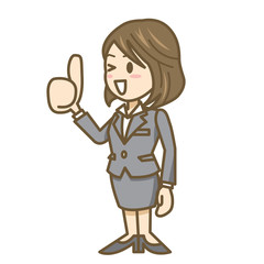 ビジネスウーマン　表情　全身　イラスト　OK