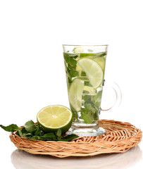 Mojito on the board isolated on white