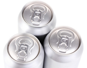 aluminum cans isolated on white