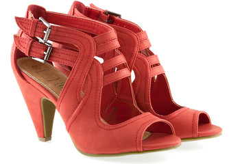 escarpins cuir rouge corail