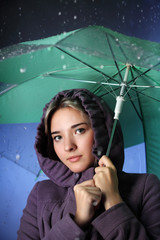 beauty girl with umbrella