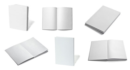 leaflet notebook textbook white blank paper template