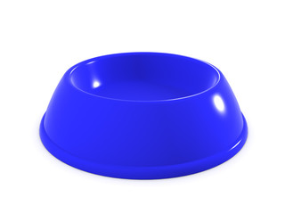 3d Empty blue animals food bowl