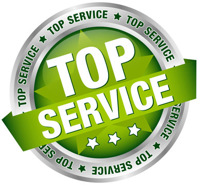 Button Banner "Top Service" grün/silber