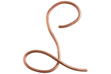 Copper metal wire in the form of letter S, modern US calligraphy