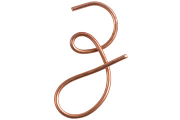 Obraz premium Copper metal wire in the form of letter Z, modern US calligraphy