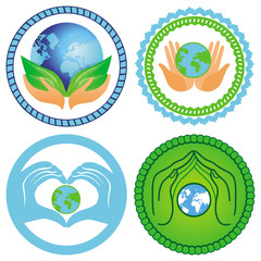 Set of ecology emblems