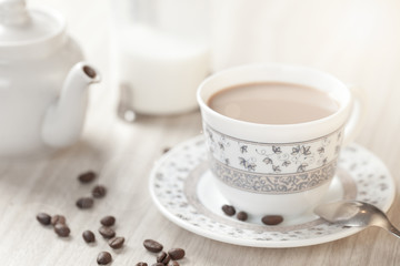 Close-up of a delicious cup of coffee