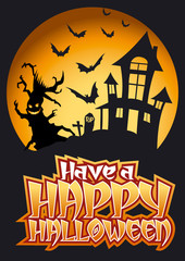 Have a Happy Halloween Graphic & Flying Bats