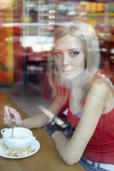 woman in cafe