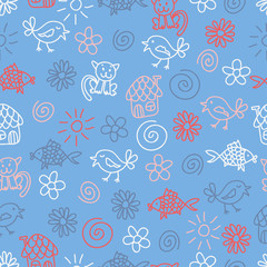 Fantasy childlike seamless pattern