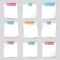 Collection of various white note papers, ready for your message.