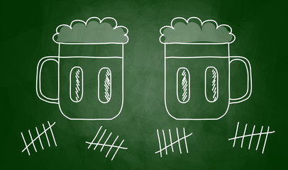 Drawing of beer on blackboard