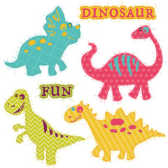 Scrapbook Design Elements - Сute Dinosaur Set - in vector