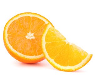 Orange fruit half and segment or cantle