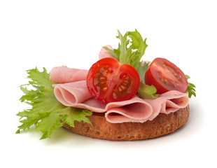 healthy sandwich with vegetable and smoked ham