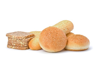 Bread loafs and buns variety