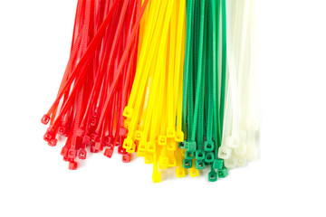 Closeup group Nylon Cable Ties