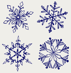 Snowflake winter. Sketch
