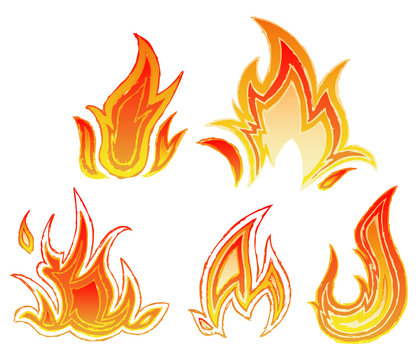 Fire flames. Sketch