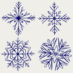 Snowflake winter. Sketch