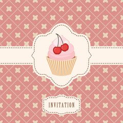 vector invitation with capcake