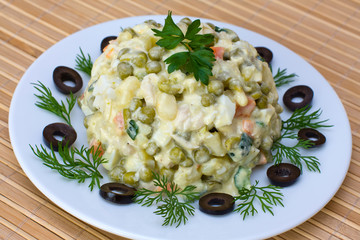 Russian traditional salad olivier