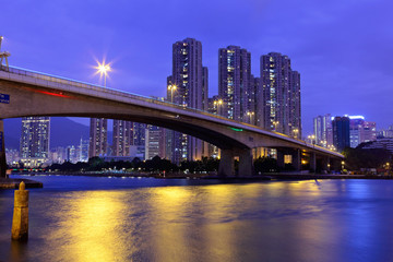 Fototapeta na wymiar bridge over the sea in Hong Kong