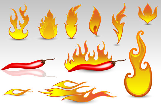 Fire Flames Vectors and Design Icons