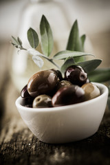 Bowl of fresh organic olives