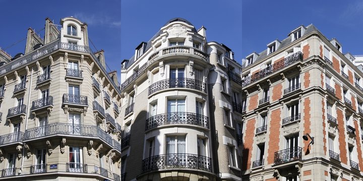 Immeubles à Paris, 3 photos	
