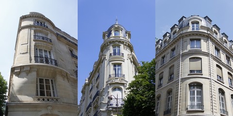 Immeubles à Paris, 3 photos	
