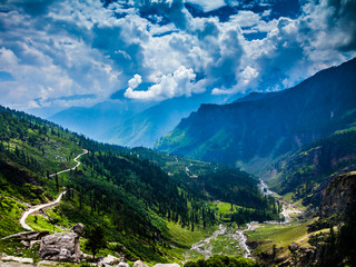 India.Mountains and clouds.