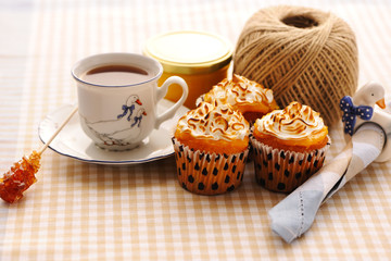 Cupcakes with whipped cream