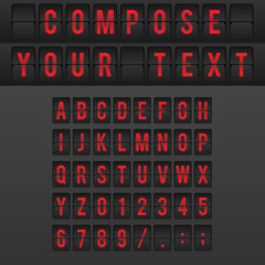 Flipping panel timetable, red