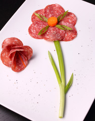 Blume aus Wurst