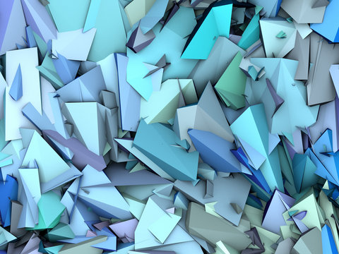 3d abstract fragmented pattern blue purple backdrop