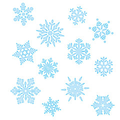 Fototapeta na wymiar Ustaw Crystal Ice Snowflake Christmas Winter