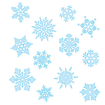 Set Eiskristall Schneeflocke Weihnachten Winter