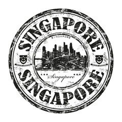 Singapore grunge rubber stamp