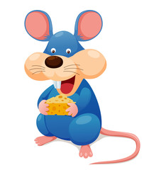 Rat eating cheese